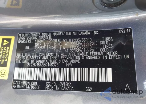 2014 Lexus Rx 350 from USA, damaged, VIN 2T2ZK1BA8EC146328